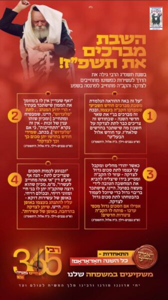 הרבי מליובאוויטש — ארבעת עקרונות הפלעדזש משיחת שבת נצבים־וילך תשמ״ג